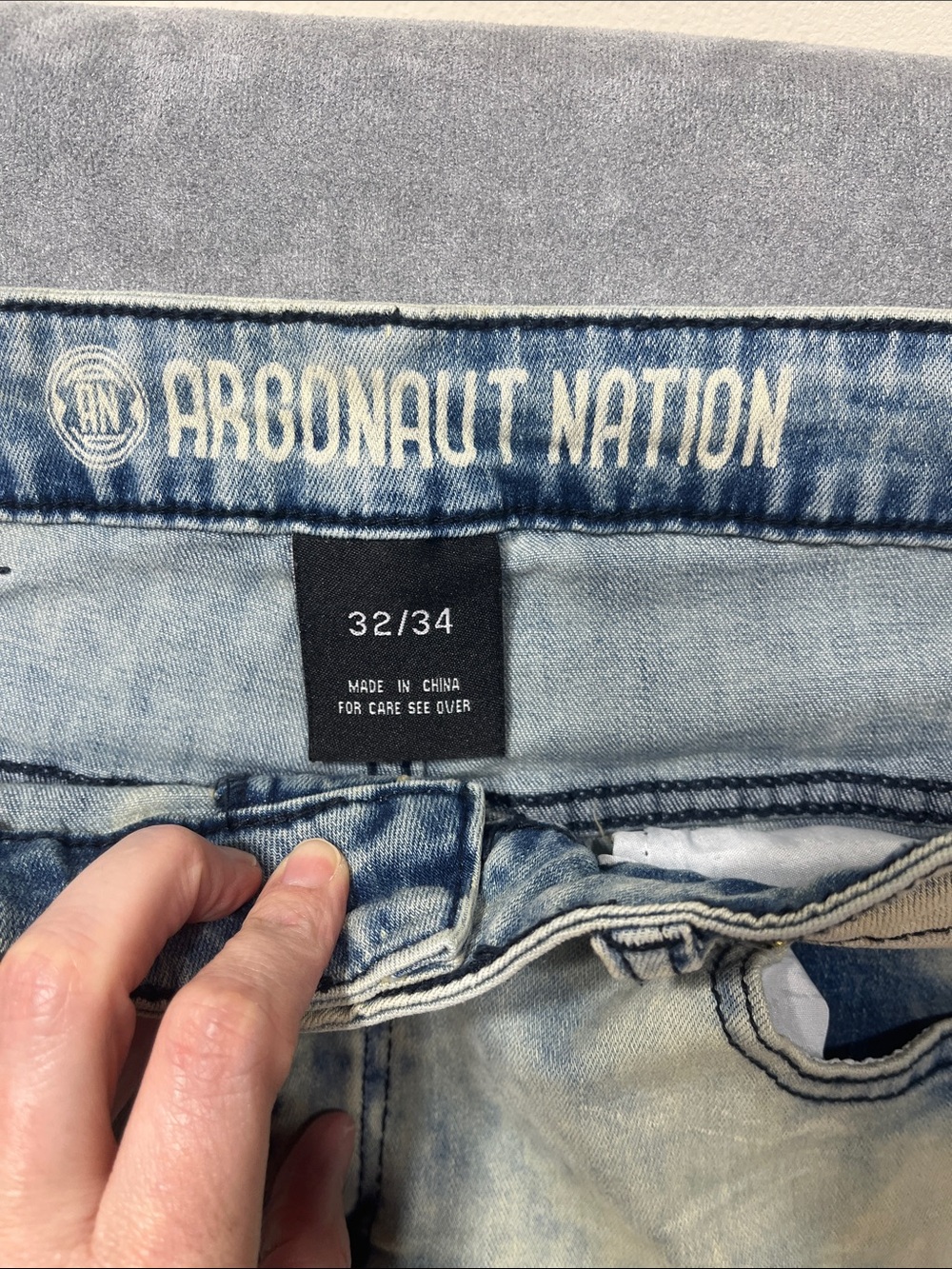 Argonaut Nation Moto Jeans 32x34 Light Wash Biker Stretch Denim Pants